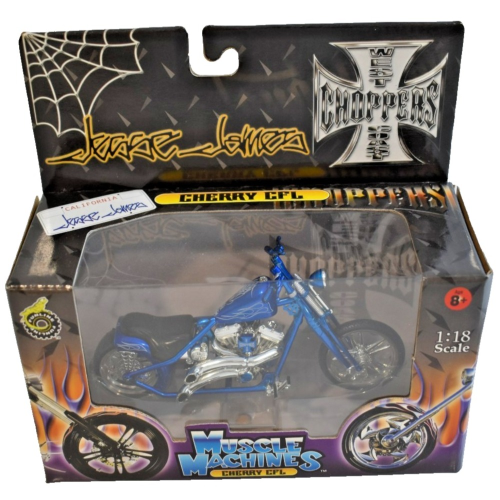 Jesse James West Coast Choppers Cherry CFL 2 1:18 Scale Diecast Blue 71121